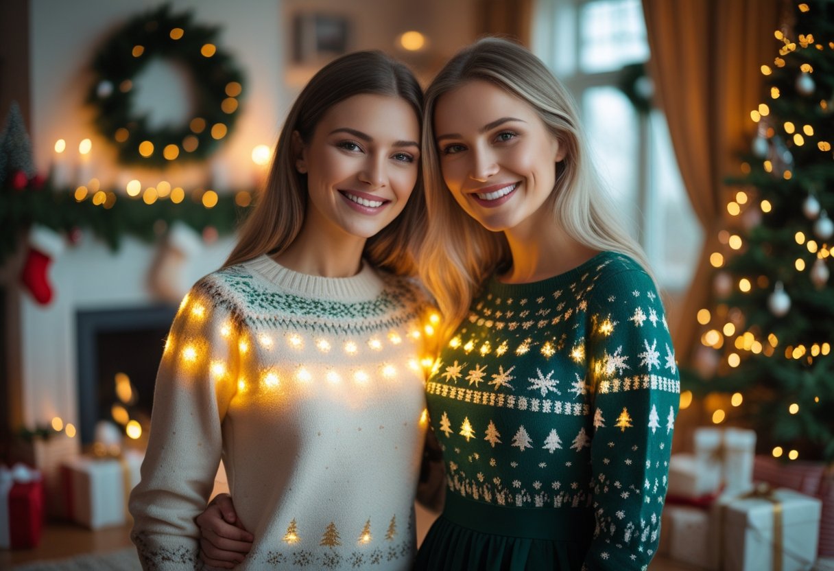 Sådan finder du den perfekte julesweater med lys til kvinder og matchende julekjole